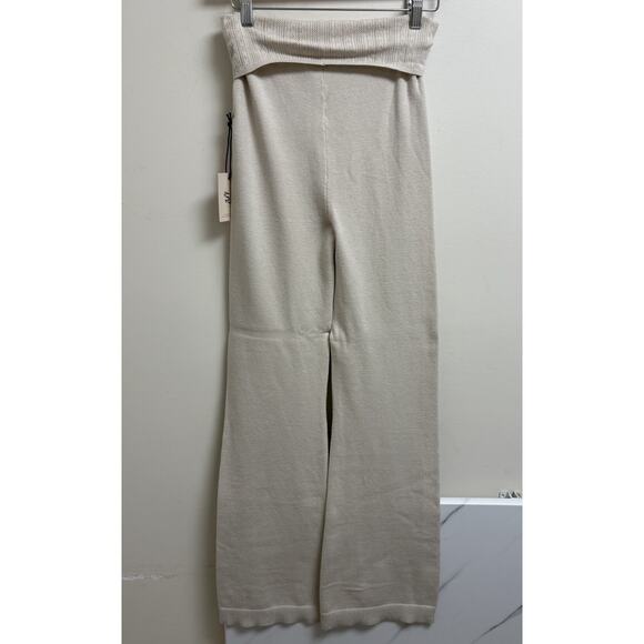 Sincerely Jules Knit Cardigan Flare Pants Set Womens Medium Cream Ribbed - Picture 8 of 11